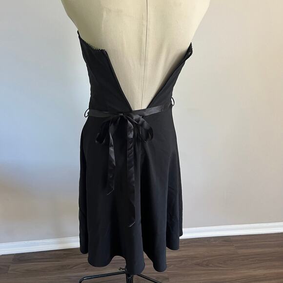 Vtg Y2K 2000s Strapless Black Belted Event Dress Sz S Whimsygoth Fairy Grunge - Picture 4 of 9